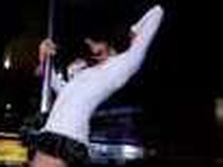 `Danielle Staub, formerly of `The Real Housewives of Recent Jersey,` goes wild on a stripper pole at ScoresLive.com.`