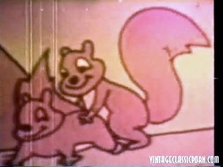 In this classic cartoon we see a young couple fucking in the open air. A little further on a couple of squirrels are doing the same. The couple then see another couple who is fucking behind the bushes. Then the angels have a go at every other too.