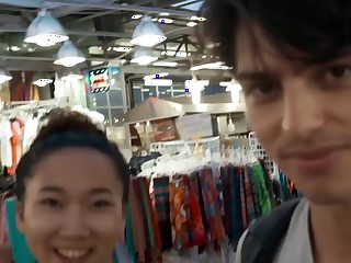 Guy succeeds tempting oriental teen into making it on pier